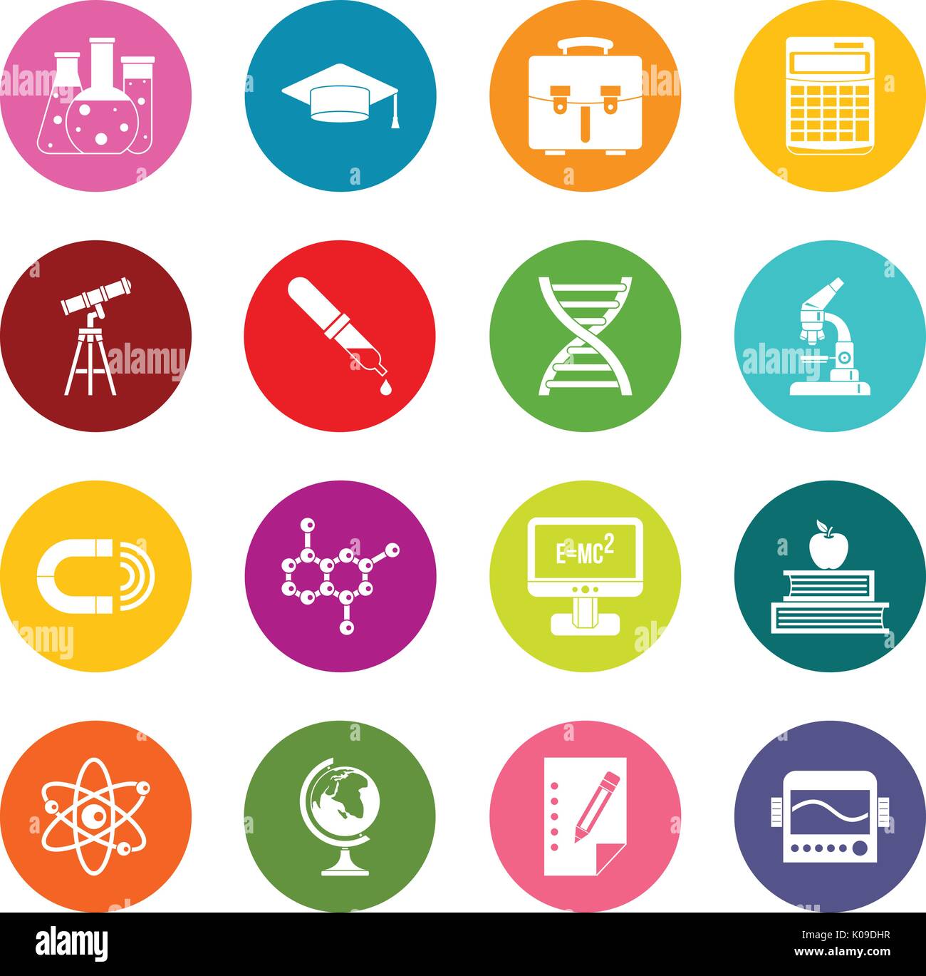 Education icons many colors set Stock Vector Image & Art - Alamy