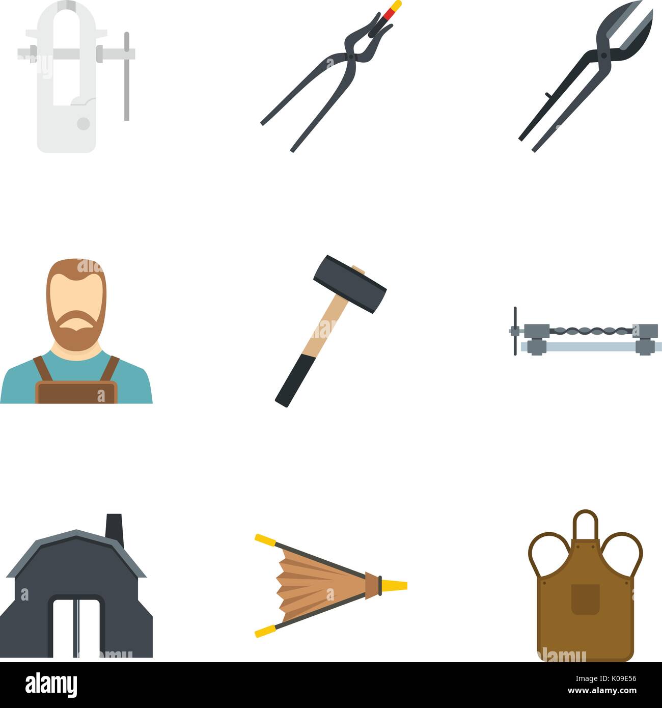 Blacksmith profession icon set, flat style Stock Vector Image & Art - Alamy