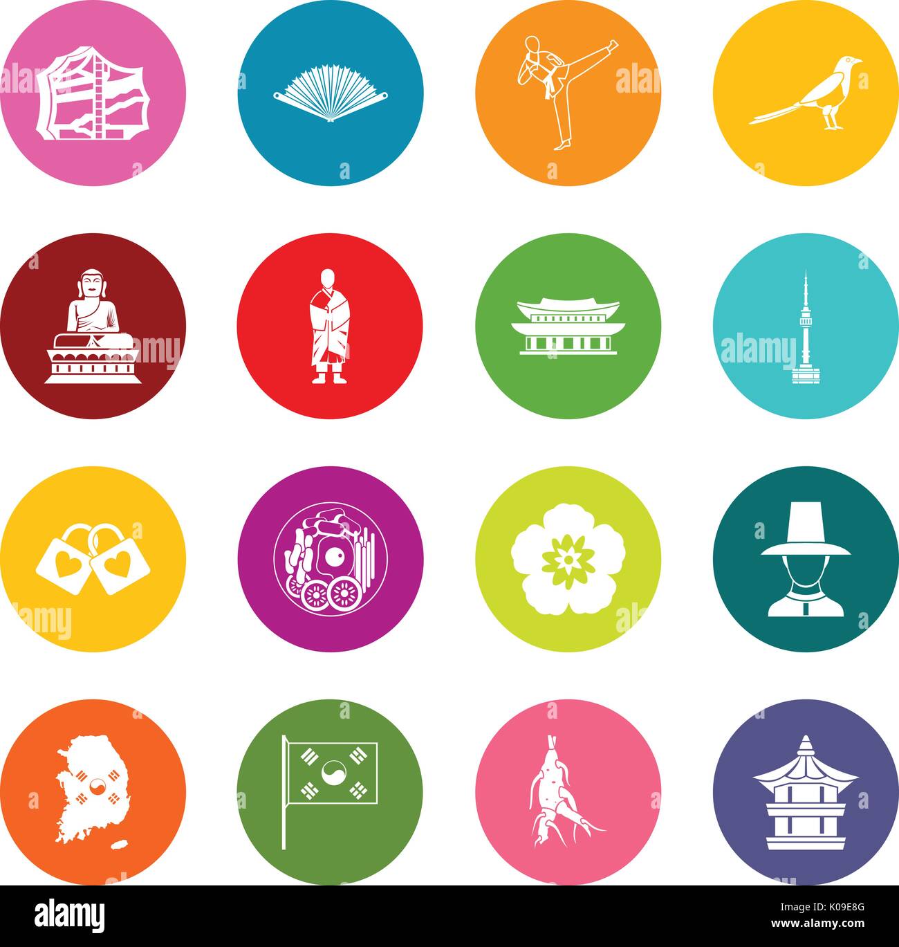 South Korea icons many colors set Stock Vector Image & Art - Alamy