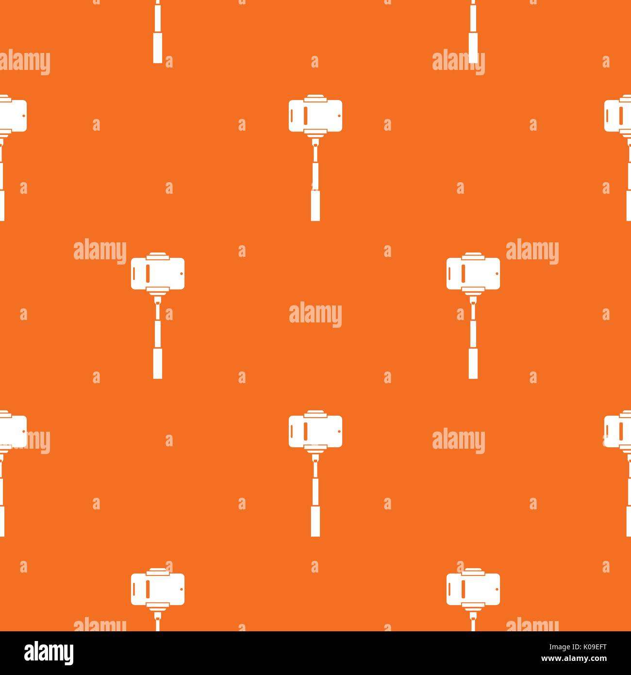 Mobile phone on a selfie stick pattern seamless Stock Vector