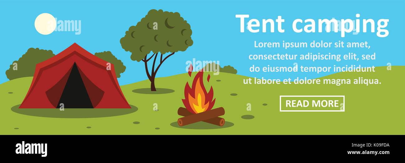 Tent camping banner horizontal concept Stock Vector Image & Art - Alamy