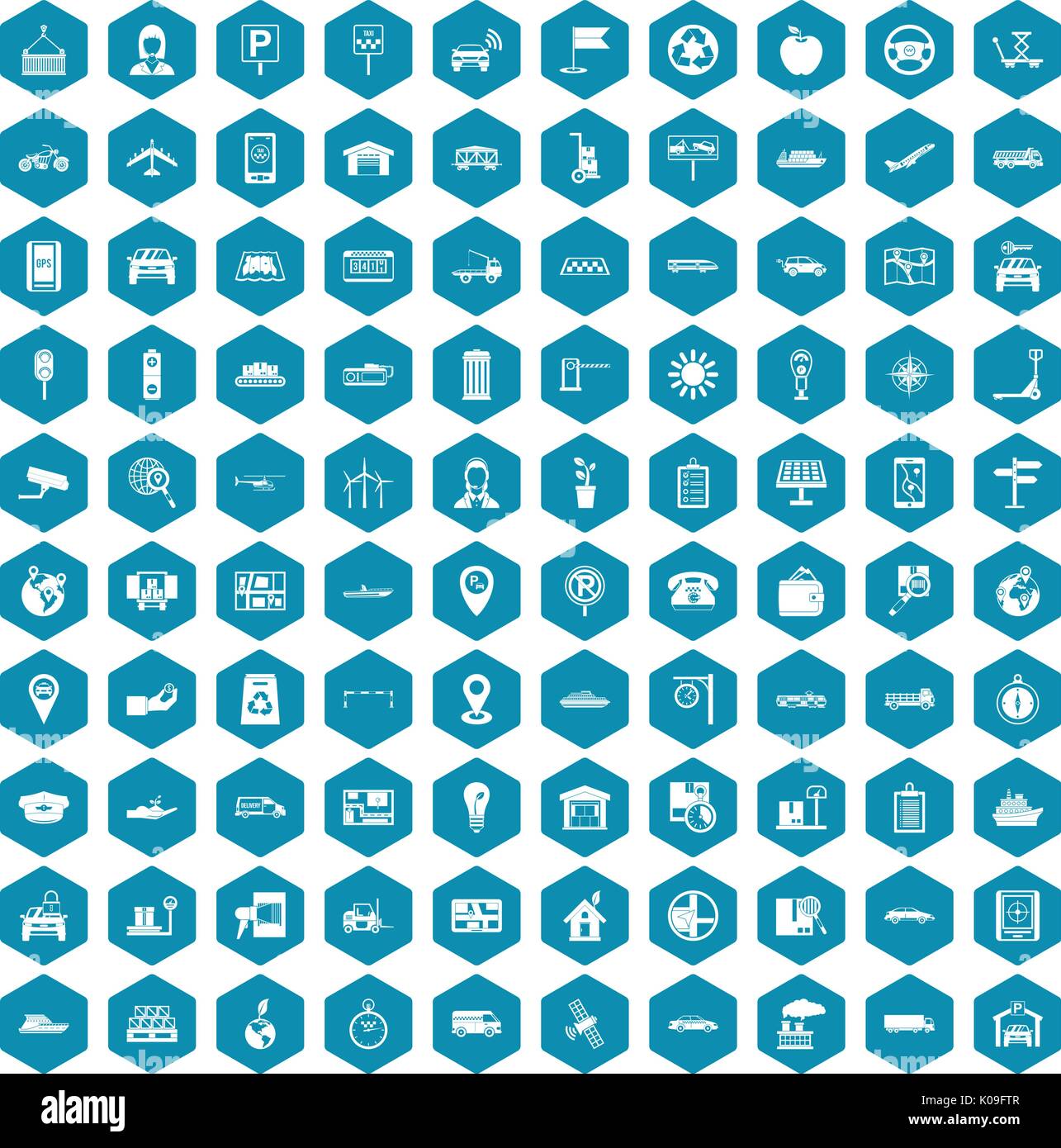 100 navigation icons sapphirine violet Stock Vector