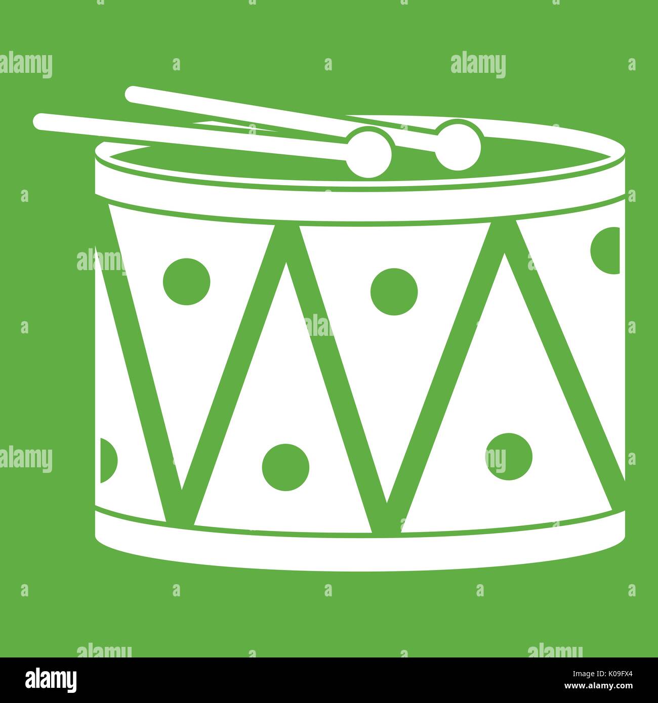Drum and drumsticks icon green Stock Vector Image & Art - Alamy