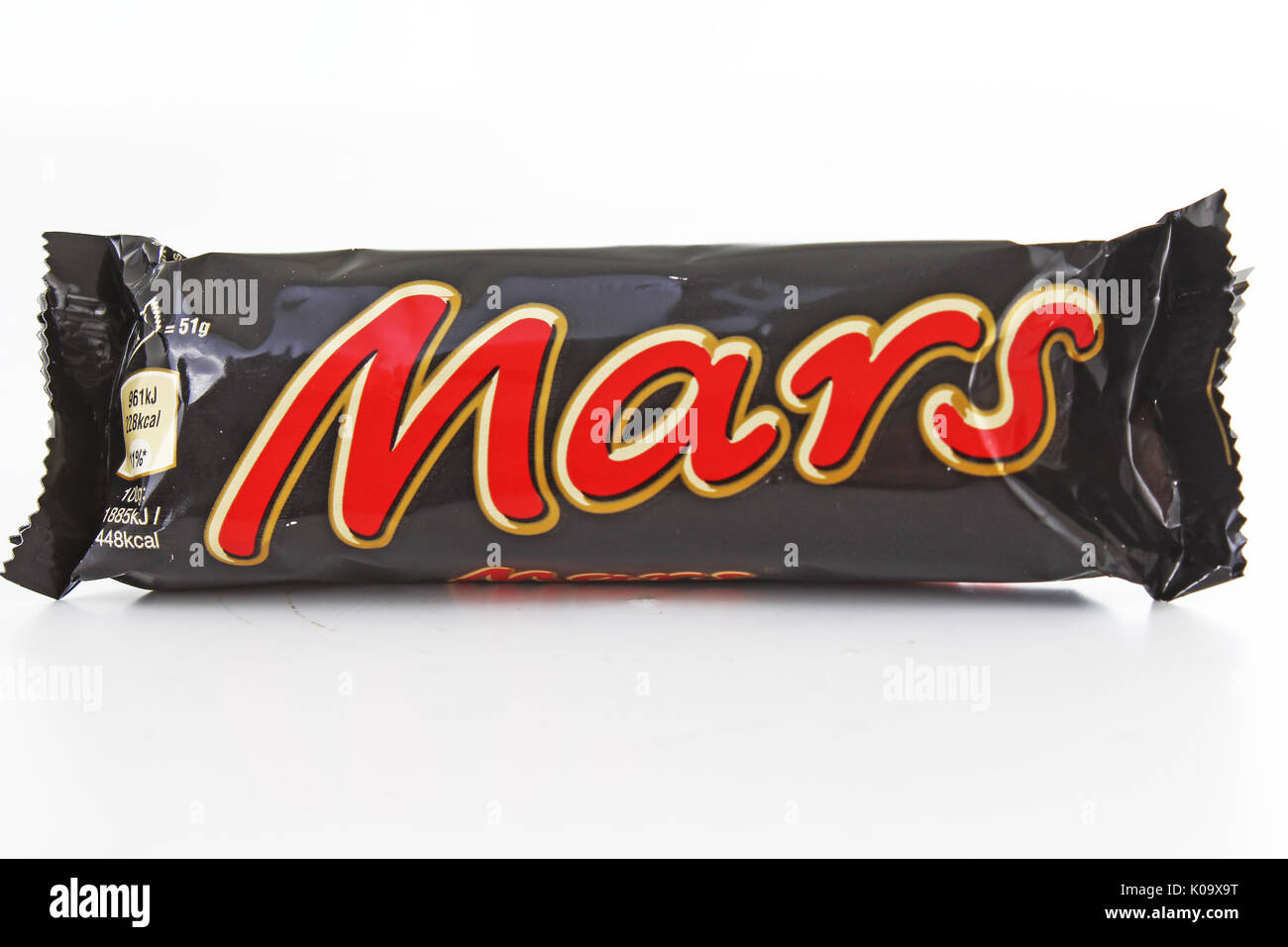 Mars chocolate on isolated white studio background Stock Photo - Alamy