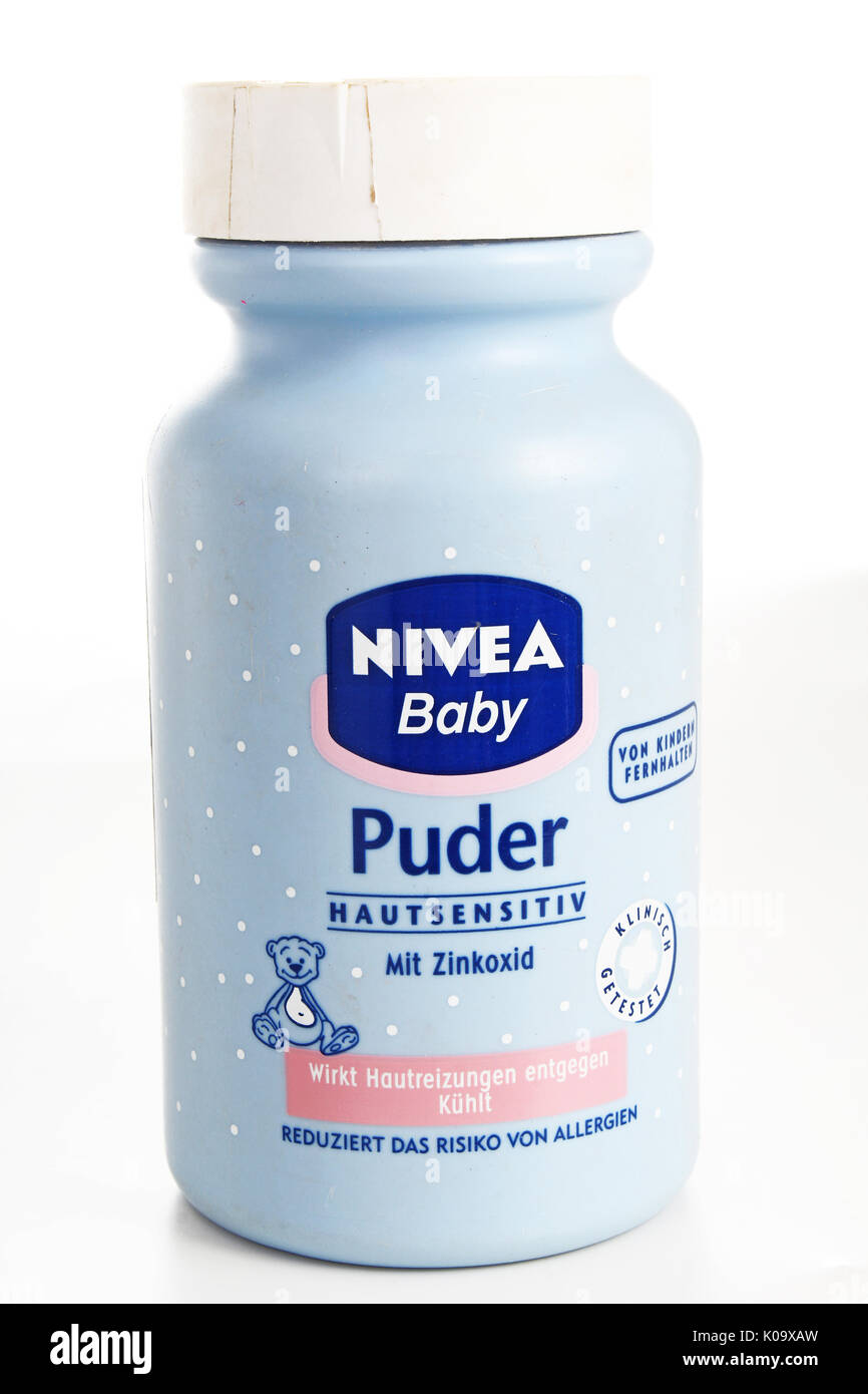 Nivea baby puder on isolated white studio background Stock Photo - Alamy