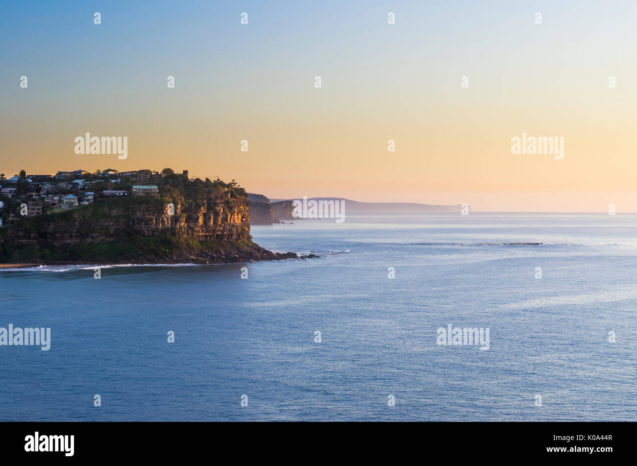 Looking north to Bungan Head from Mona Vale Headland, Northern Beaches, Sydney, NSW, Australia Stock Photo