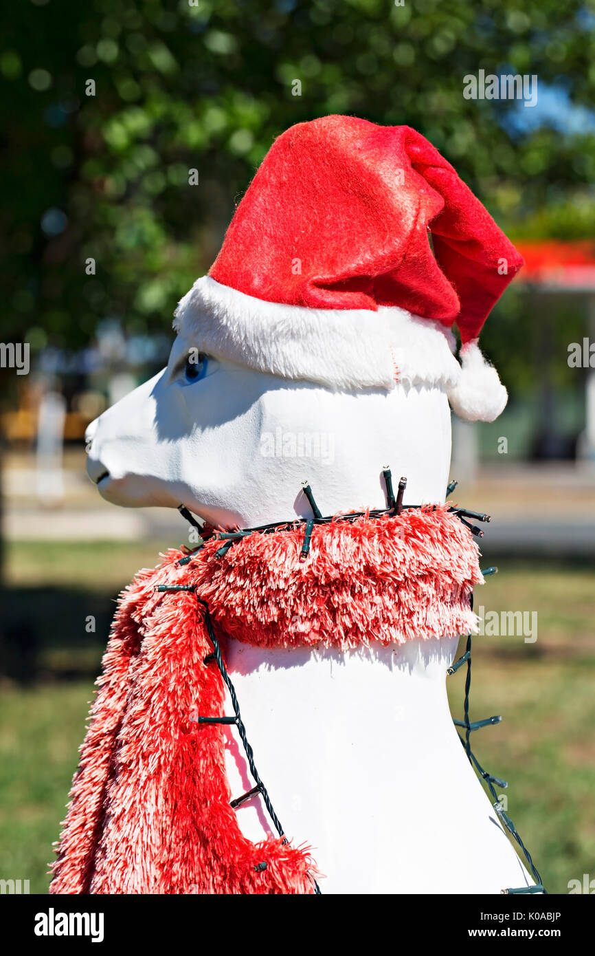 Christmas in Beaufort Victoria Australia.A Kangaroo Christmas Sled