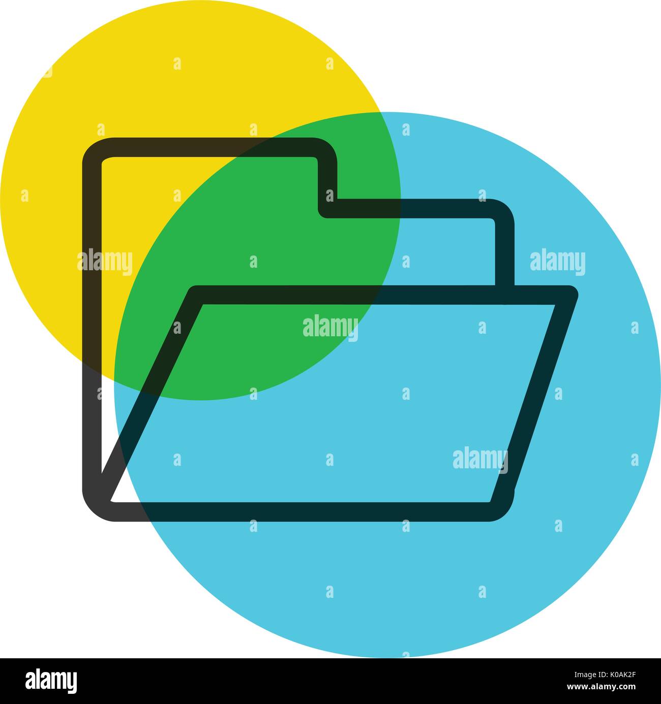 Folders icons color mark Stock Vector
