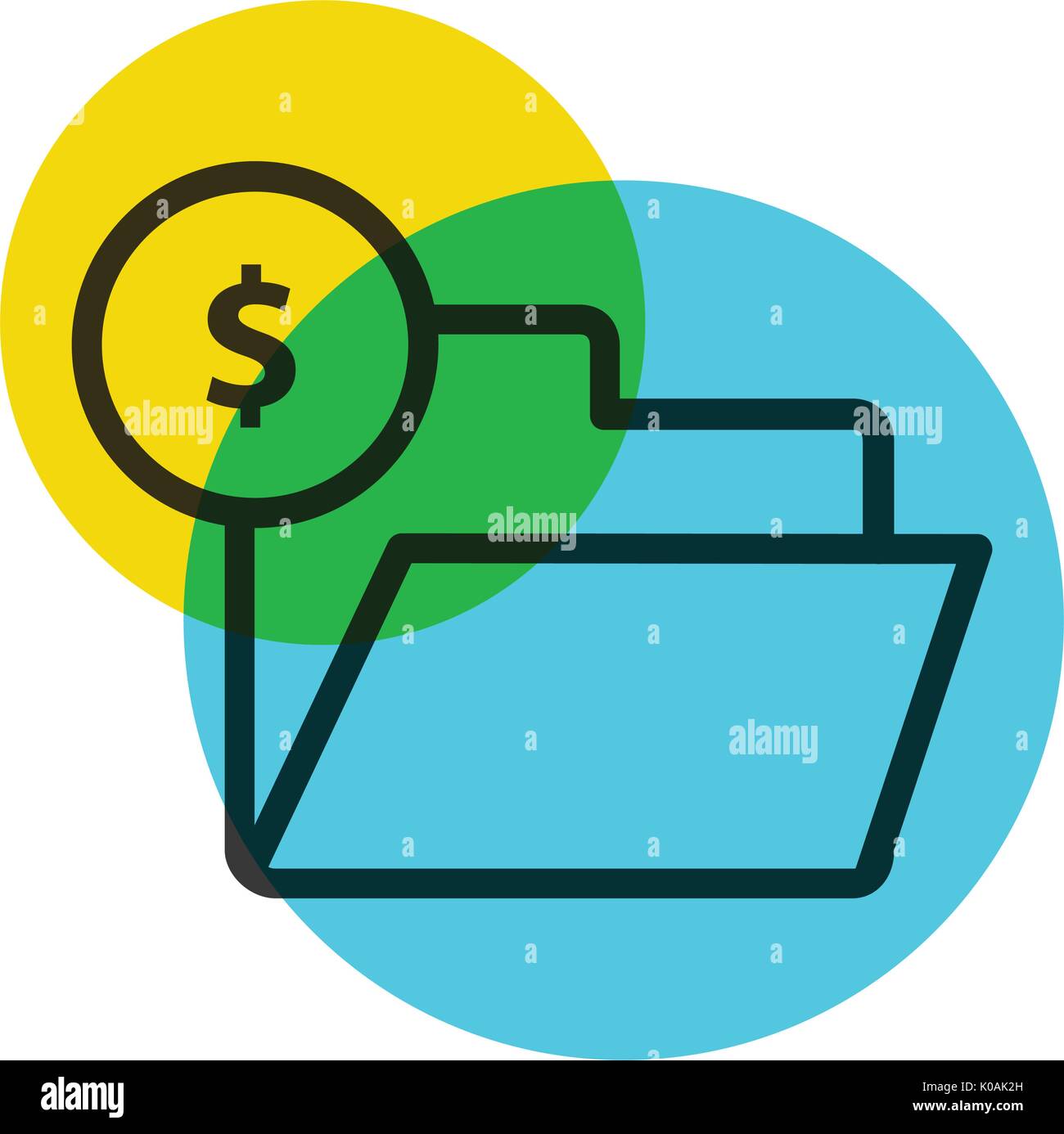 Folders icons color mark Stock Vector