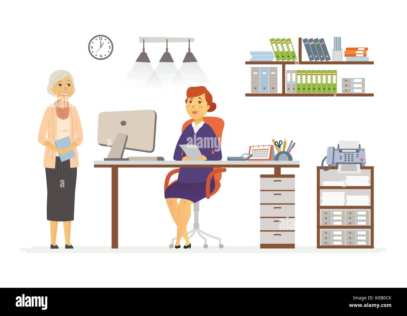 Office Scene - modern vector cartoon business characters illustration Stock Vector