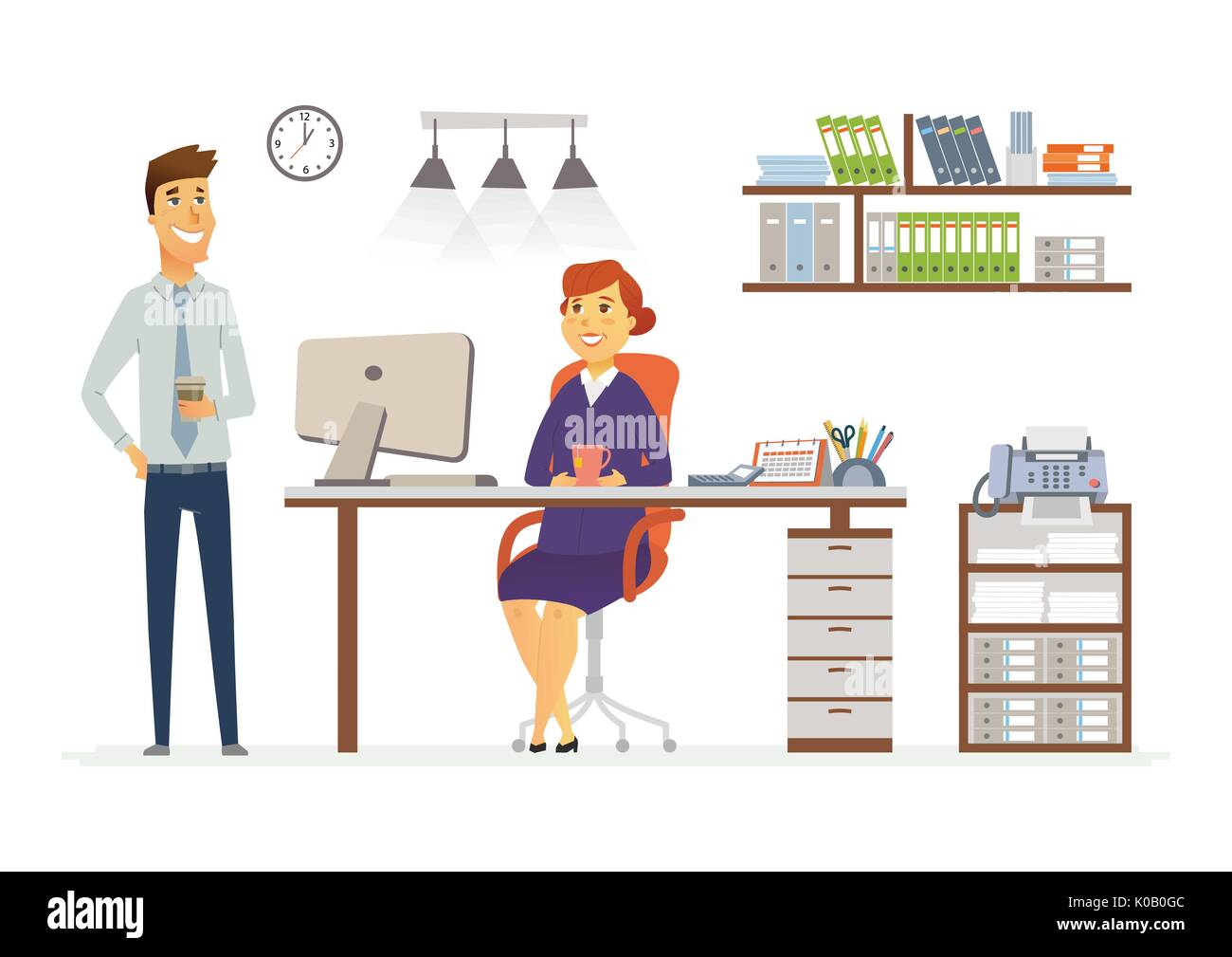 Office Consultation - modern vector cartoon business characters illustration Stock Vector
