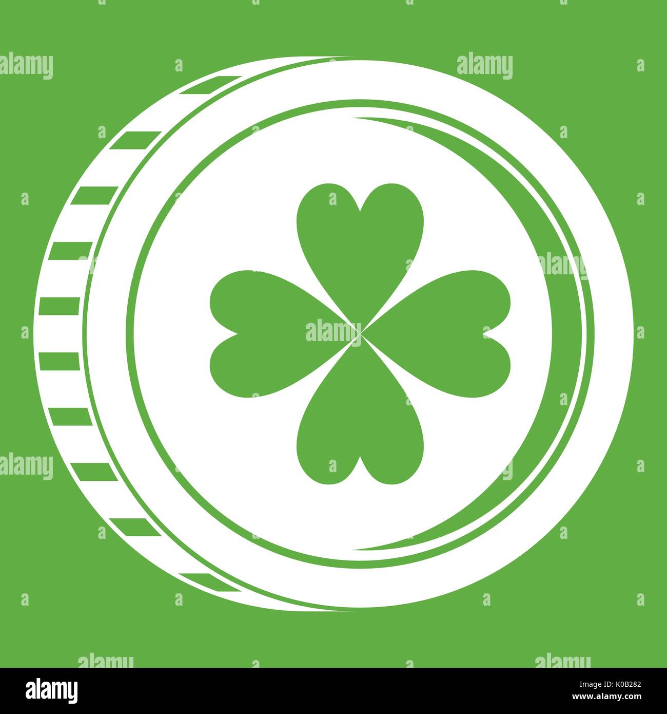Coin with clover sign icon green Stock Vector Image & Art - Alamy