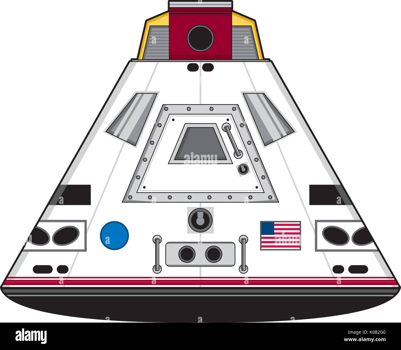 Cartoon Space Capsule Vector Illustration Stock Vector Art