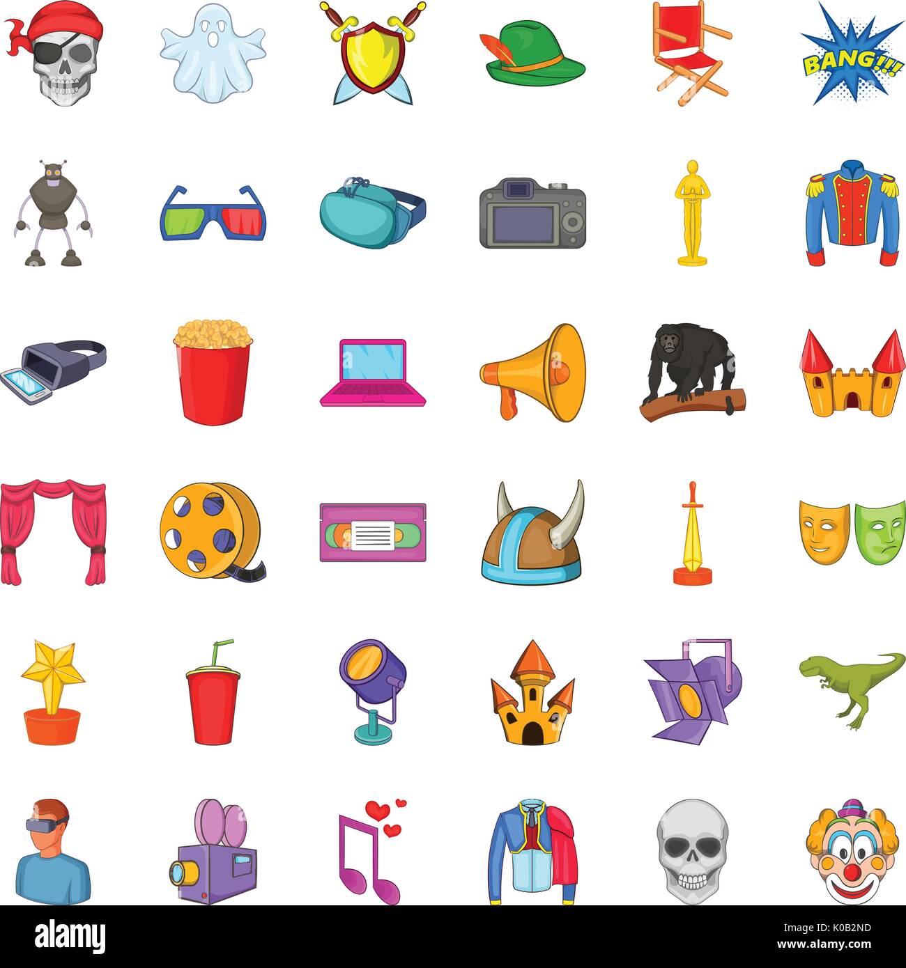 Cinema icons set, cartoon style Stock Vector Image & Art - Alamy