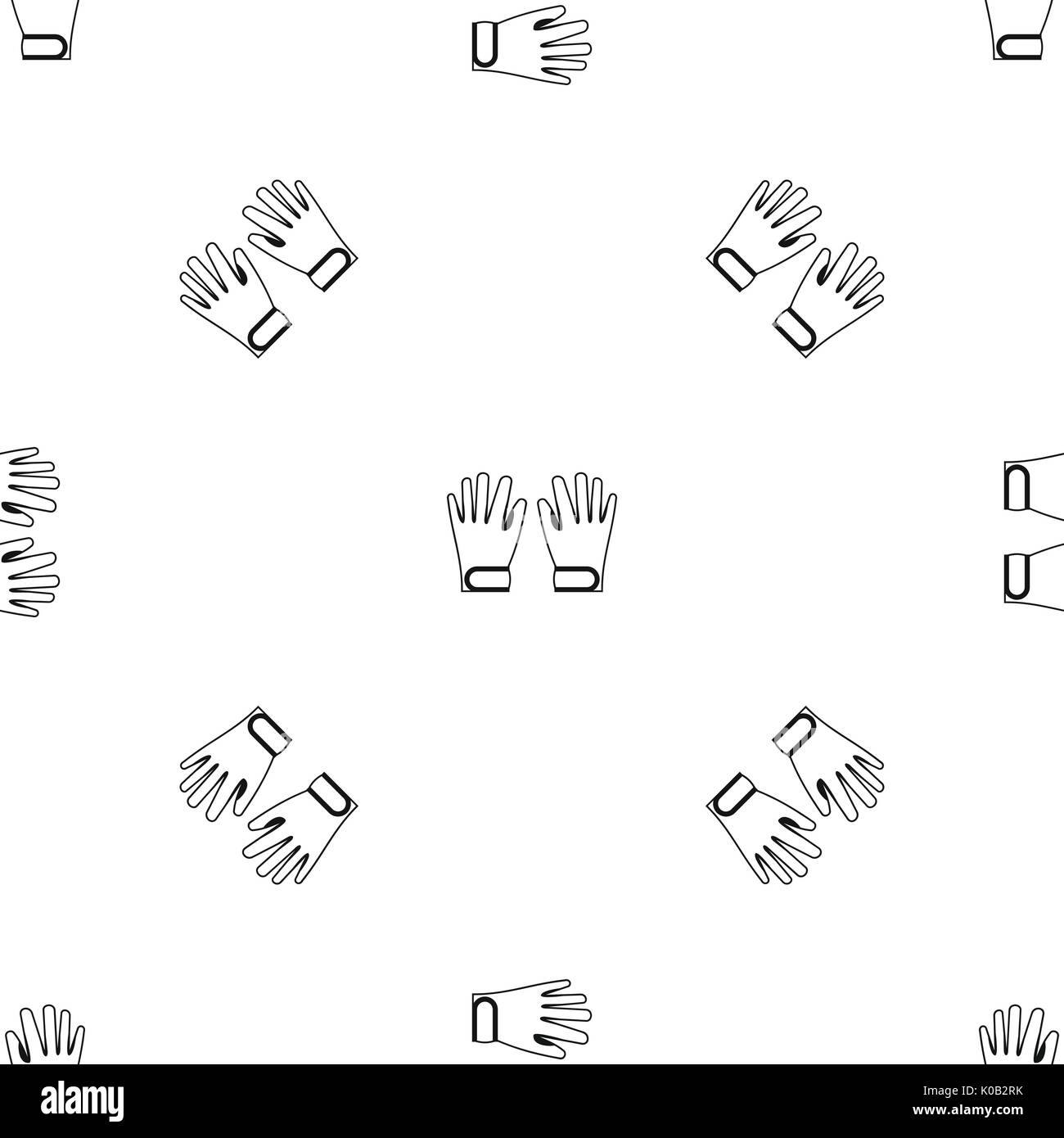 Winter gloves pattern seamless black Stock Vector