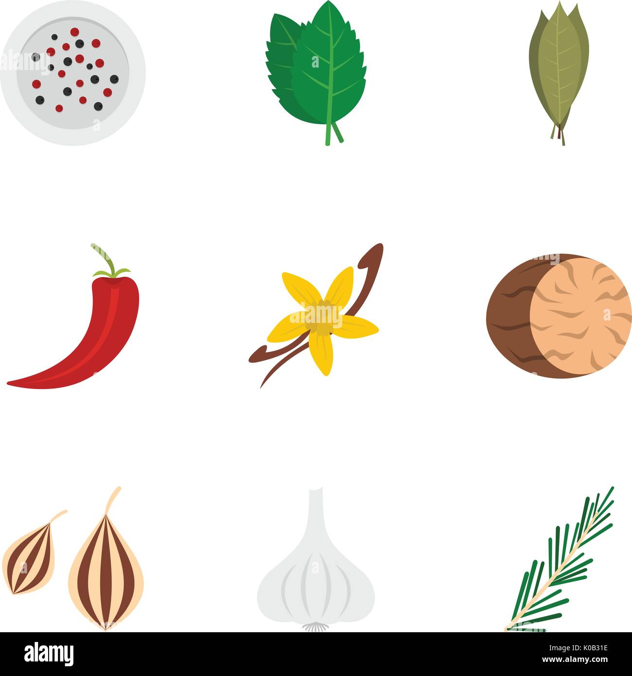 Eco condiment icon set, flat style Stock Vector Image & Art - Alamy