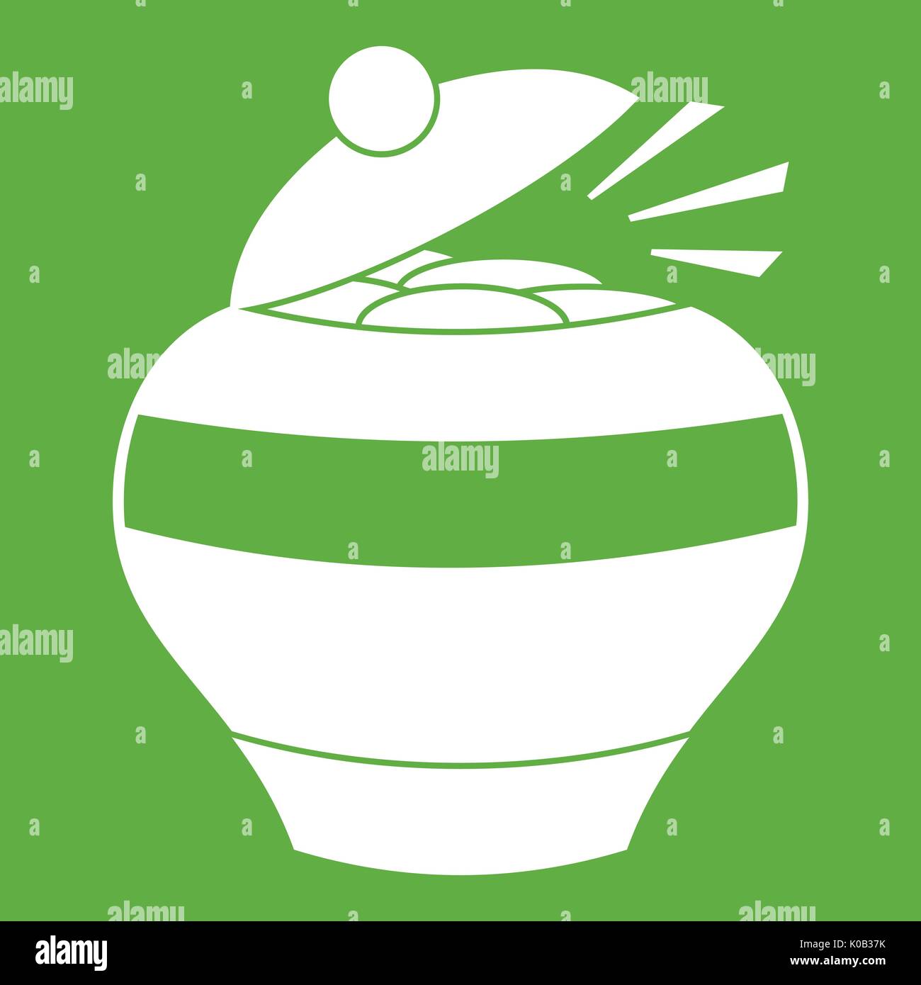 Pot full of gold coins icon green Stock Vector Image & Art - Alamy
