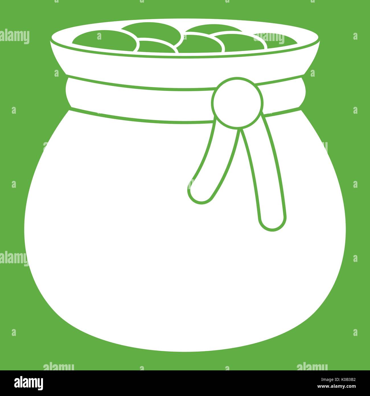 Bag full of gold coins icon green Stock Vector Image & Art - Alamy