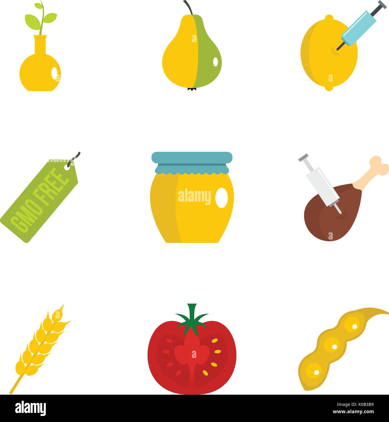 GMO product icon set, flat style Stock Vector Image & Art - Alamy