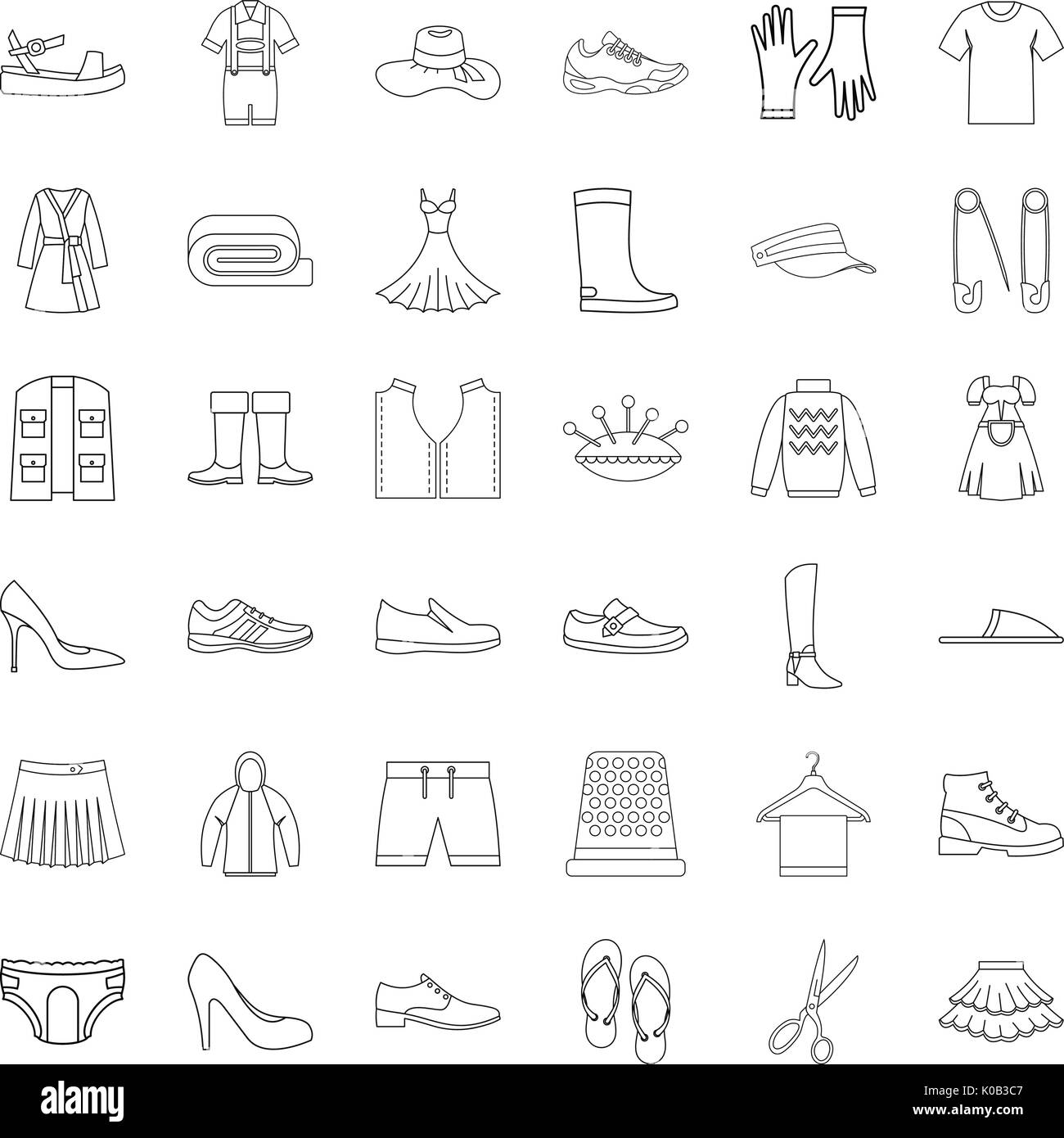 Clothes icons set, outline style Stock Vector Image & Art - Alamy