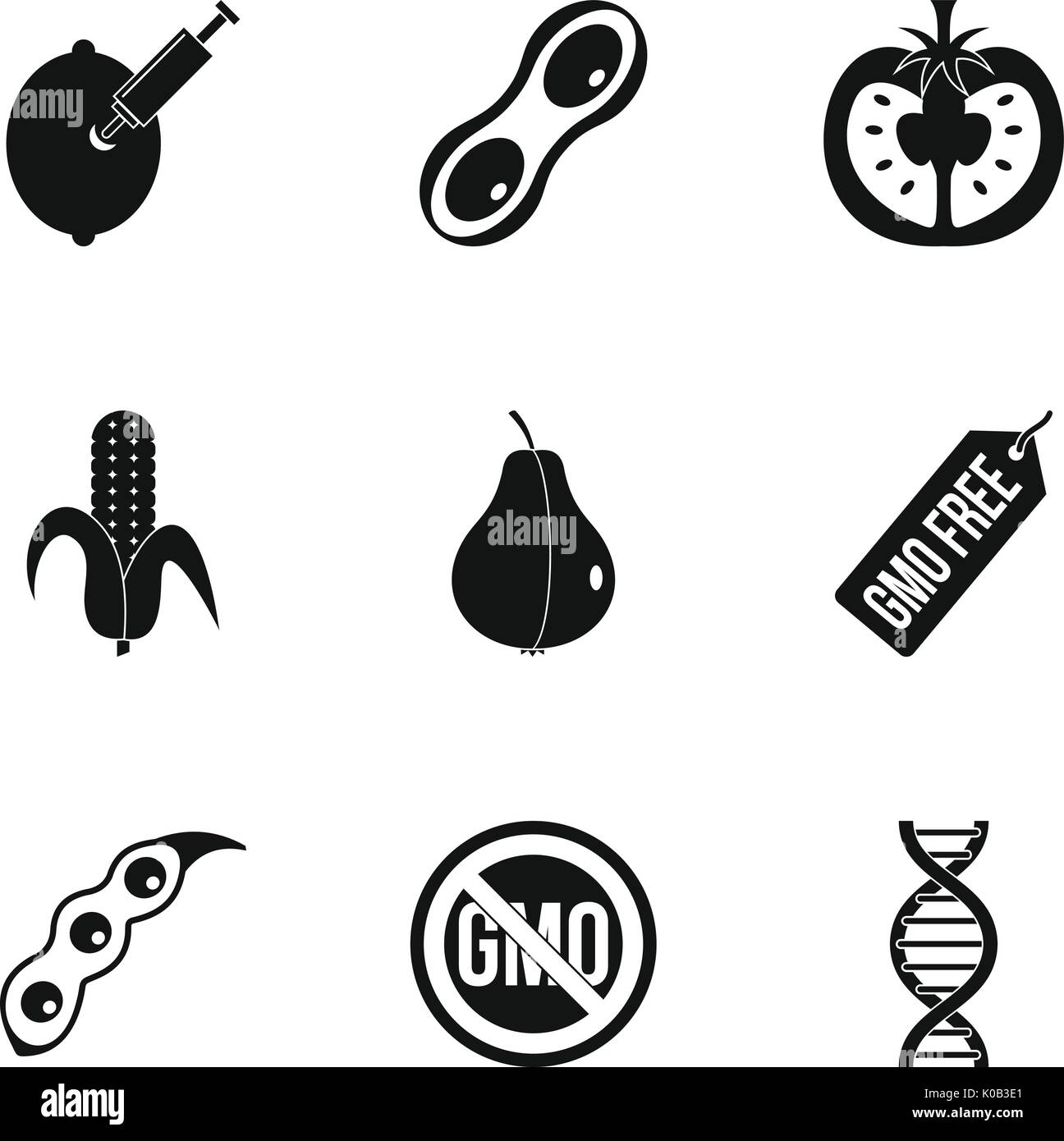 No GMO icon set, simple style Stock Vector Image & Art Alamy