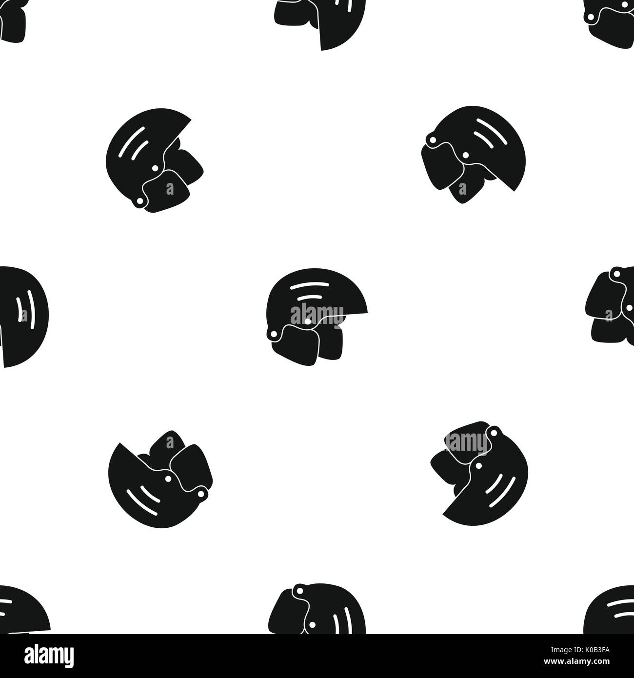 Snowboard helmets pattern seamless black Stock Vector
