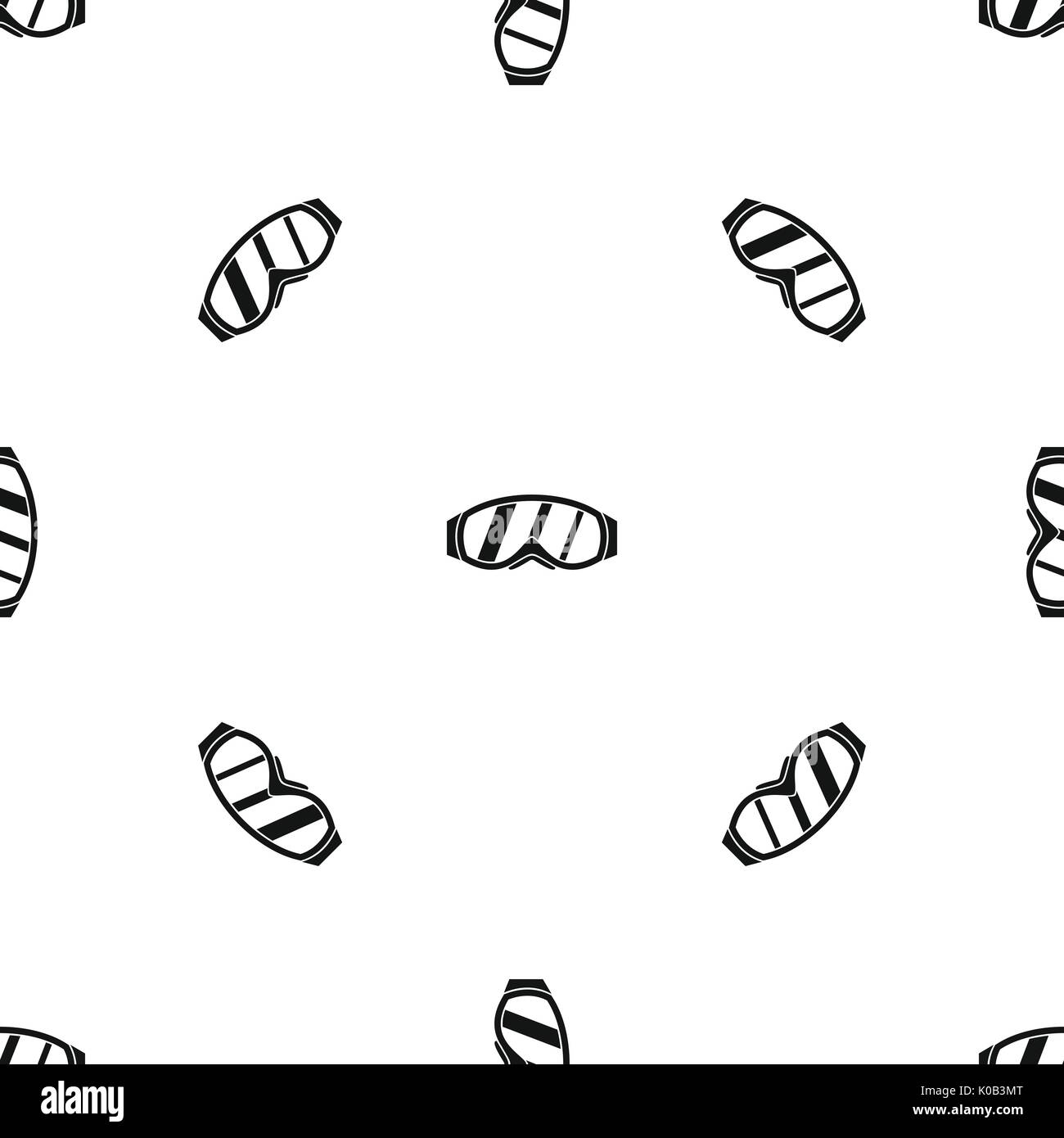 Glasses for snowboarding pattern seamless black Stock Vector