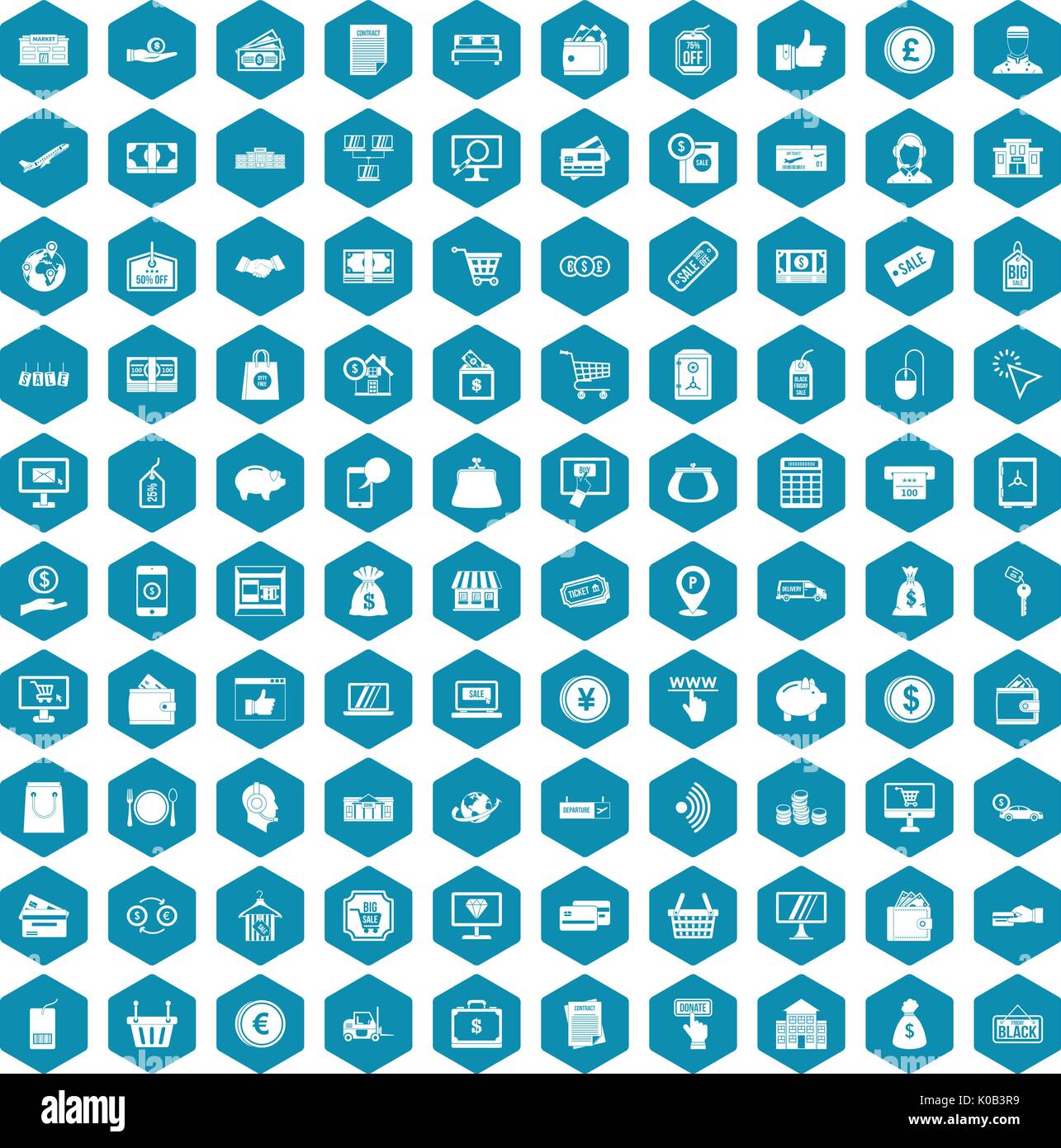 100 payment icons sapphirine violet Stock Vector