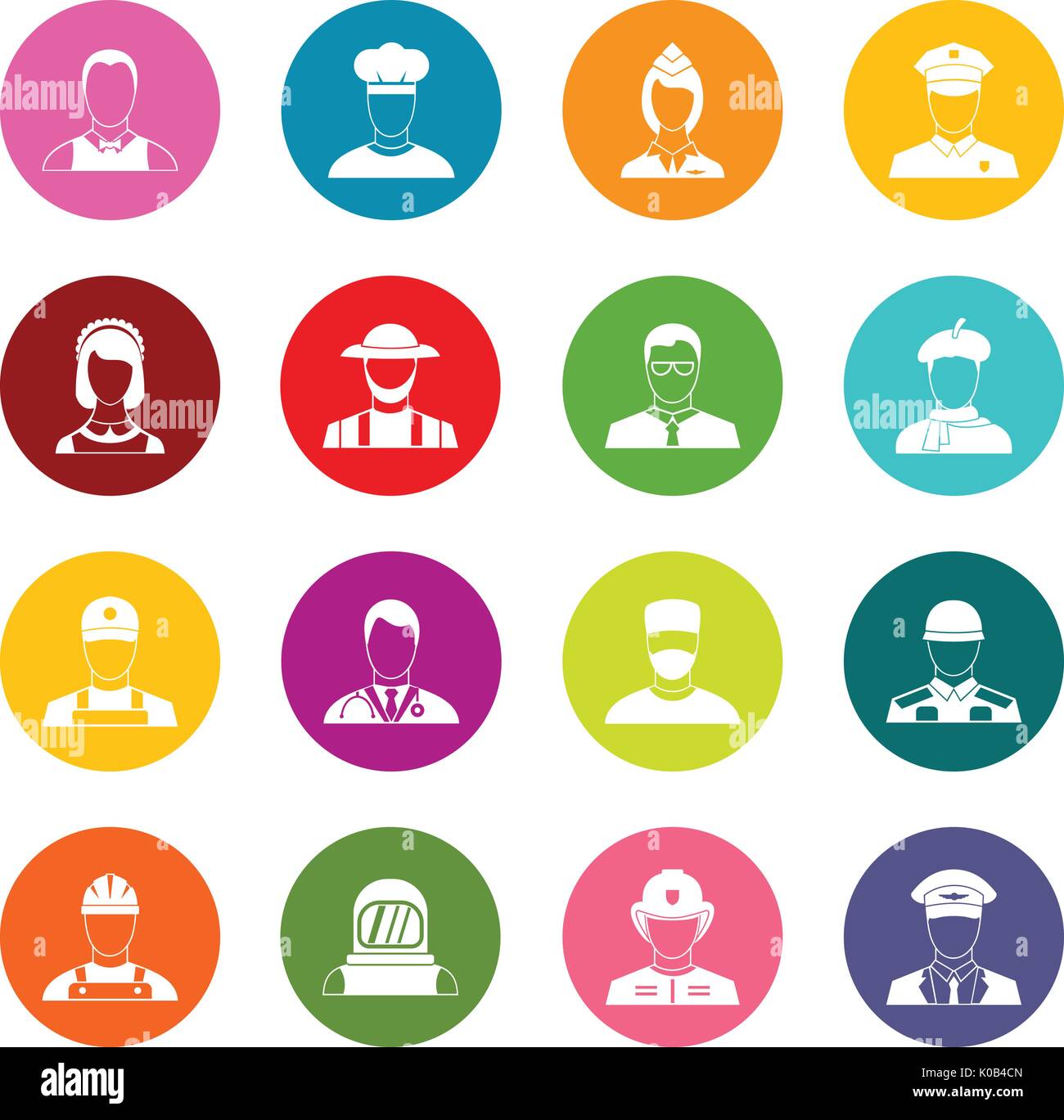 Professions icons many colors set Stock Vector Image & Art - Alamy