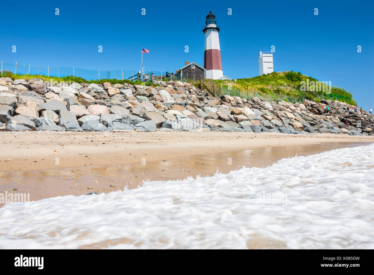 Montauk point lighthouse, Long Island Stock Photo