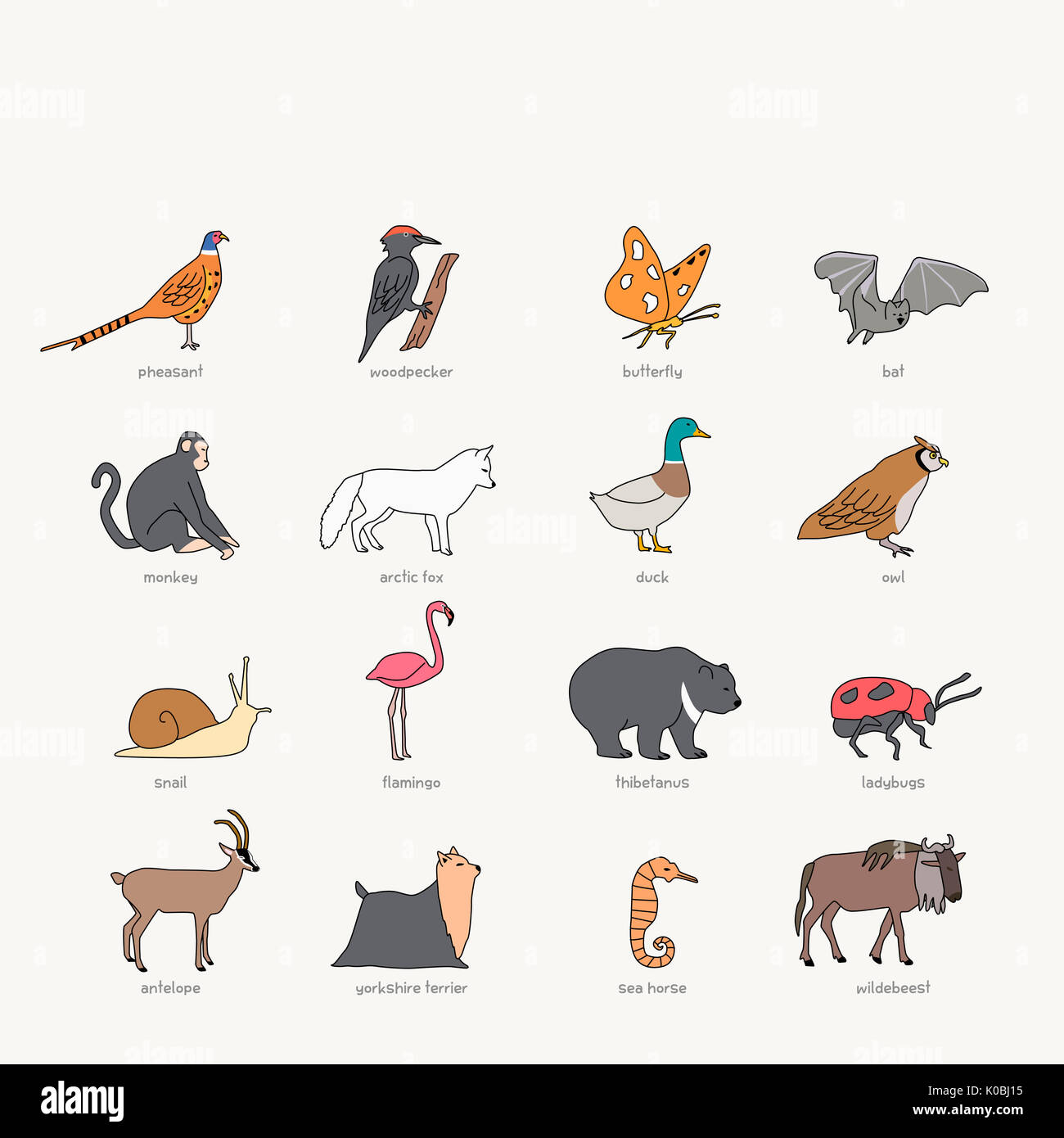 Icons of various animals Stock Photo - Alamy Icons of various animals Stock Photo - Alamy