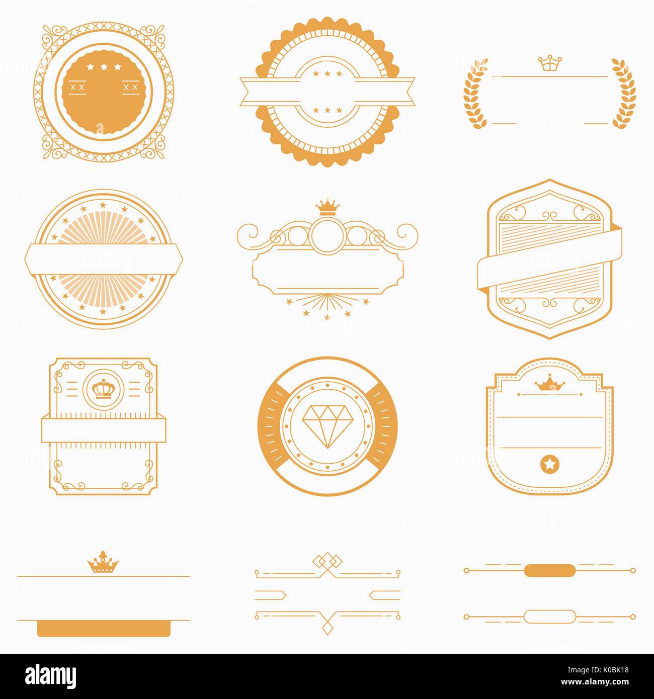Label Emblems Emblem variety Cut Out Stock Images & Pictures - Alamy