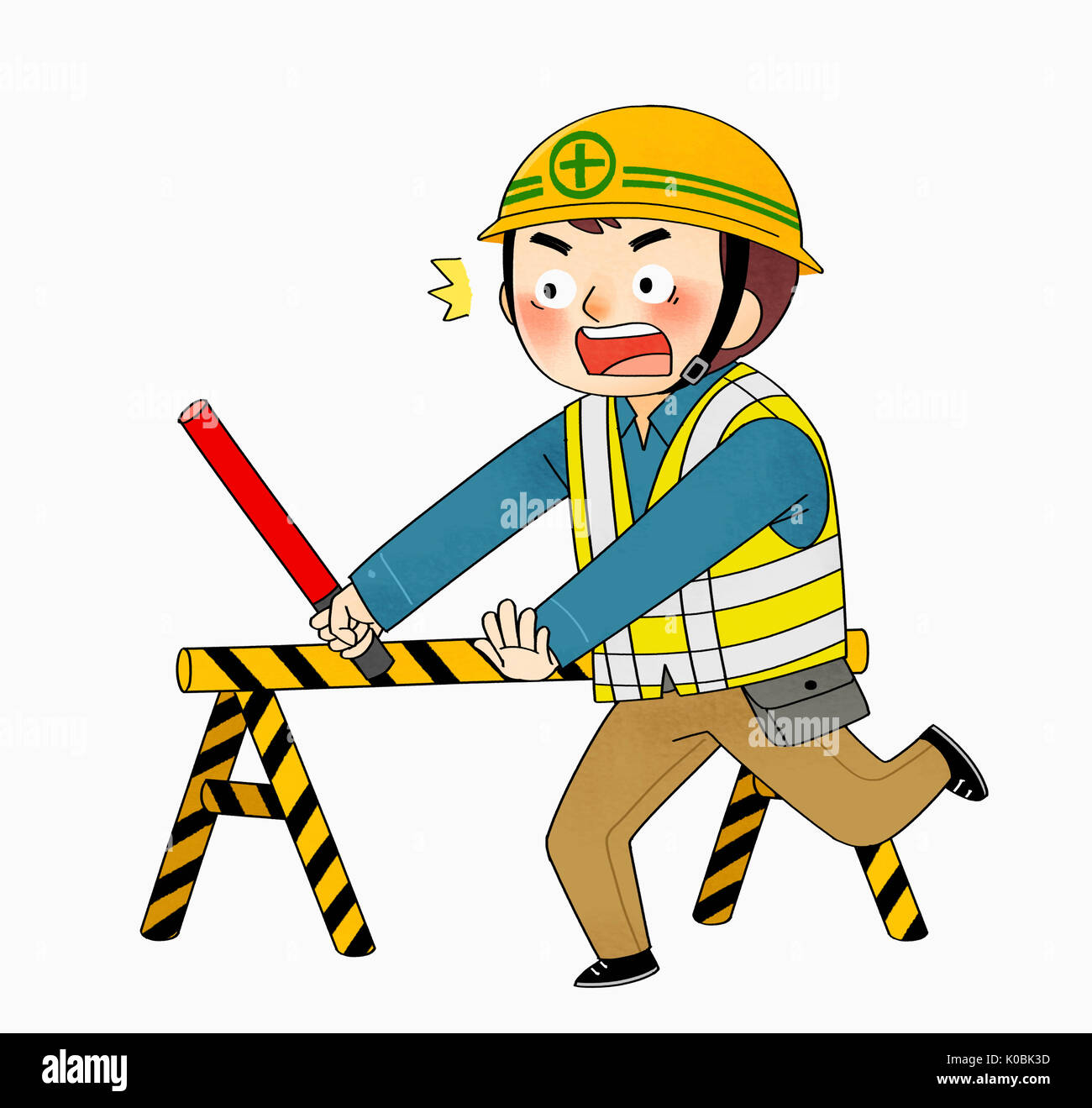 Illustration of construction worker Stock Photo - Alamy