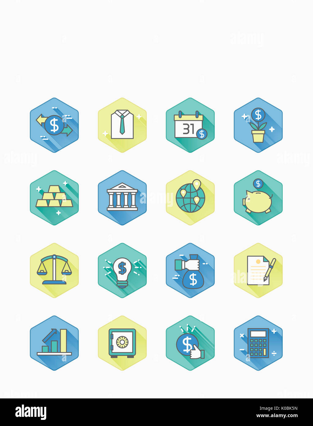 Set of icons related to economy Stock Photo - Alamy
