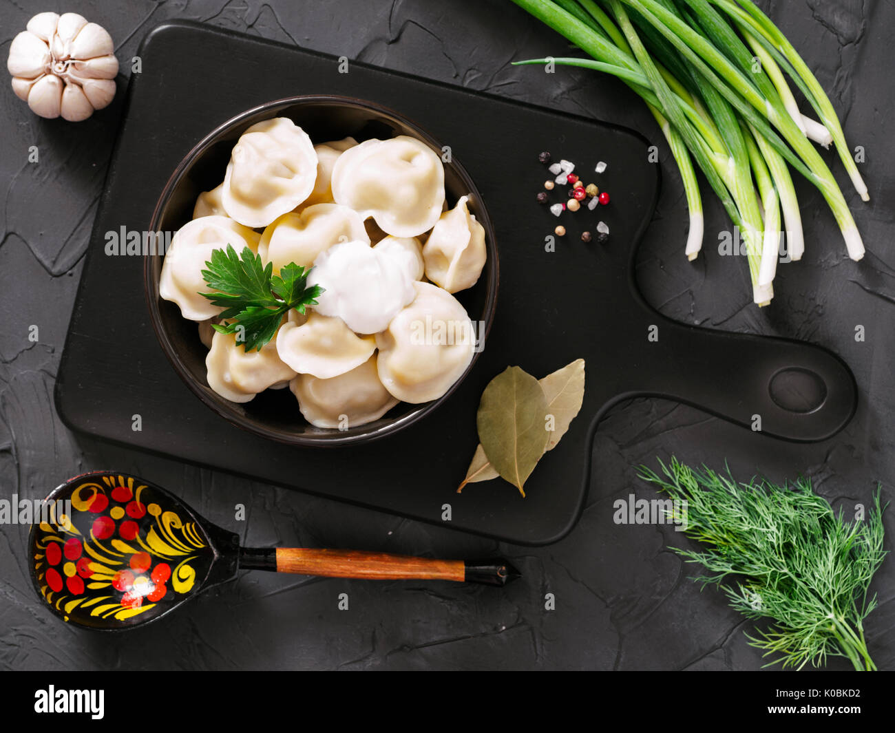 Russian pelmeni, ravioli, dumplings with meat Stock Photo - Alamy