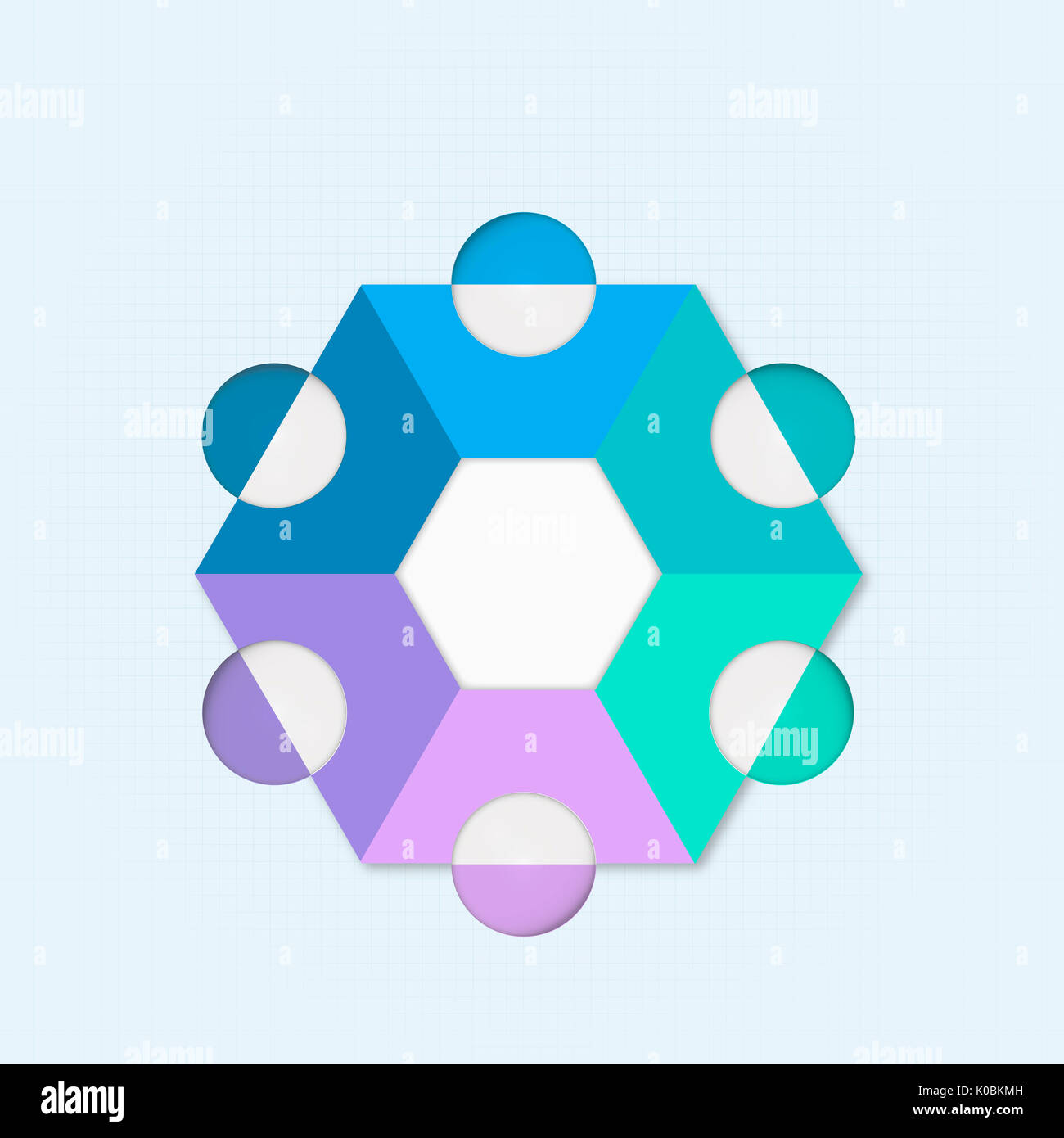 Infographic diagrams of hexagon and circles Stock Photo Alamy