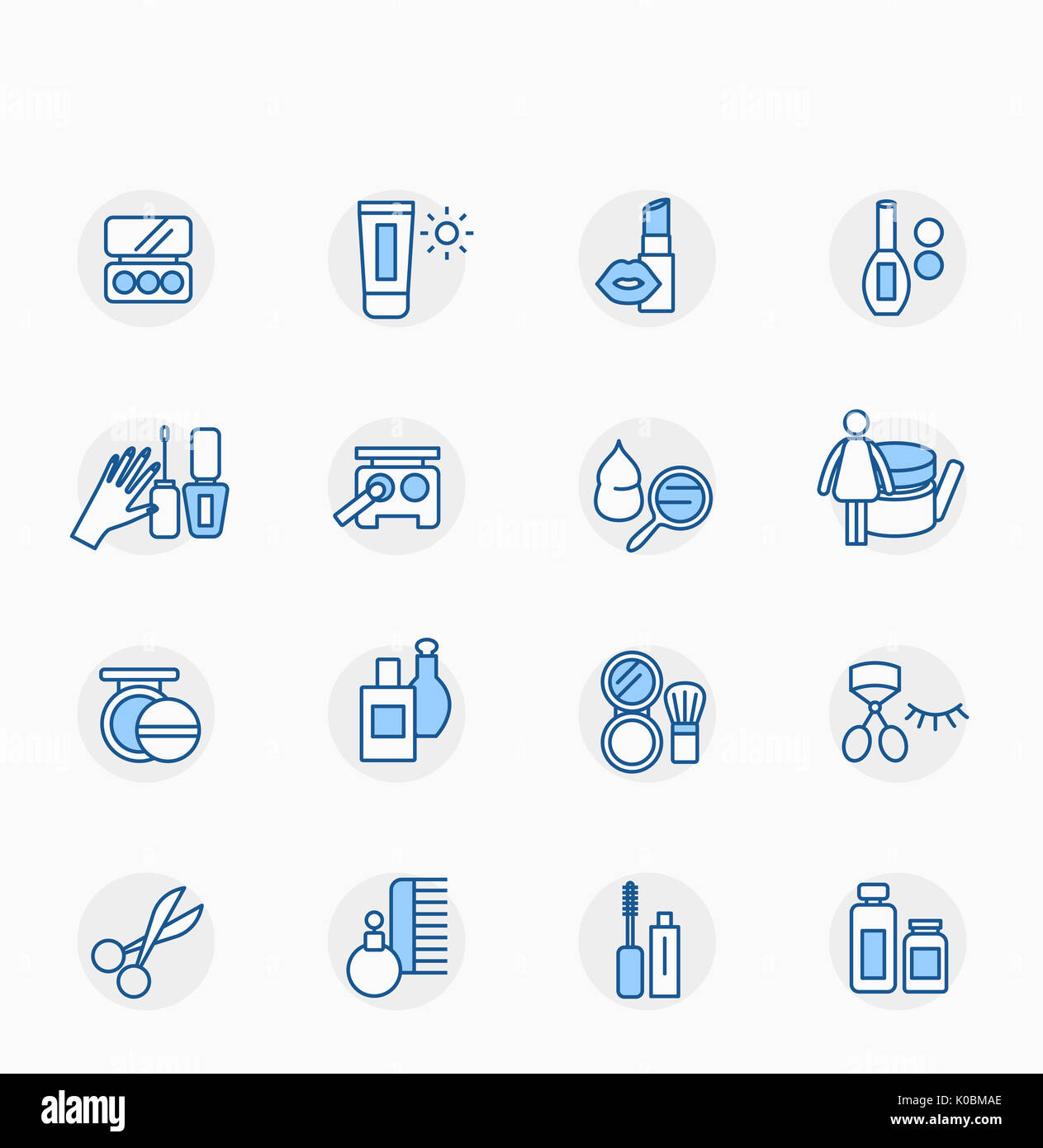 Set of various line icons related to cosmetics Stock Photo - Alamy