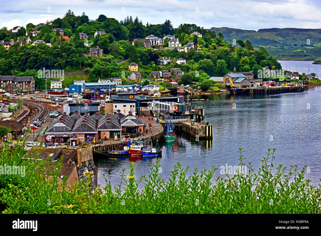 Oban Argyll and Bute Scotland Oban Ferry Terminal and docks Stock Photo ...