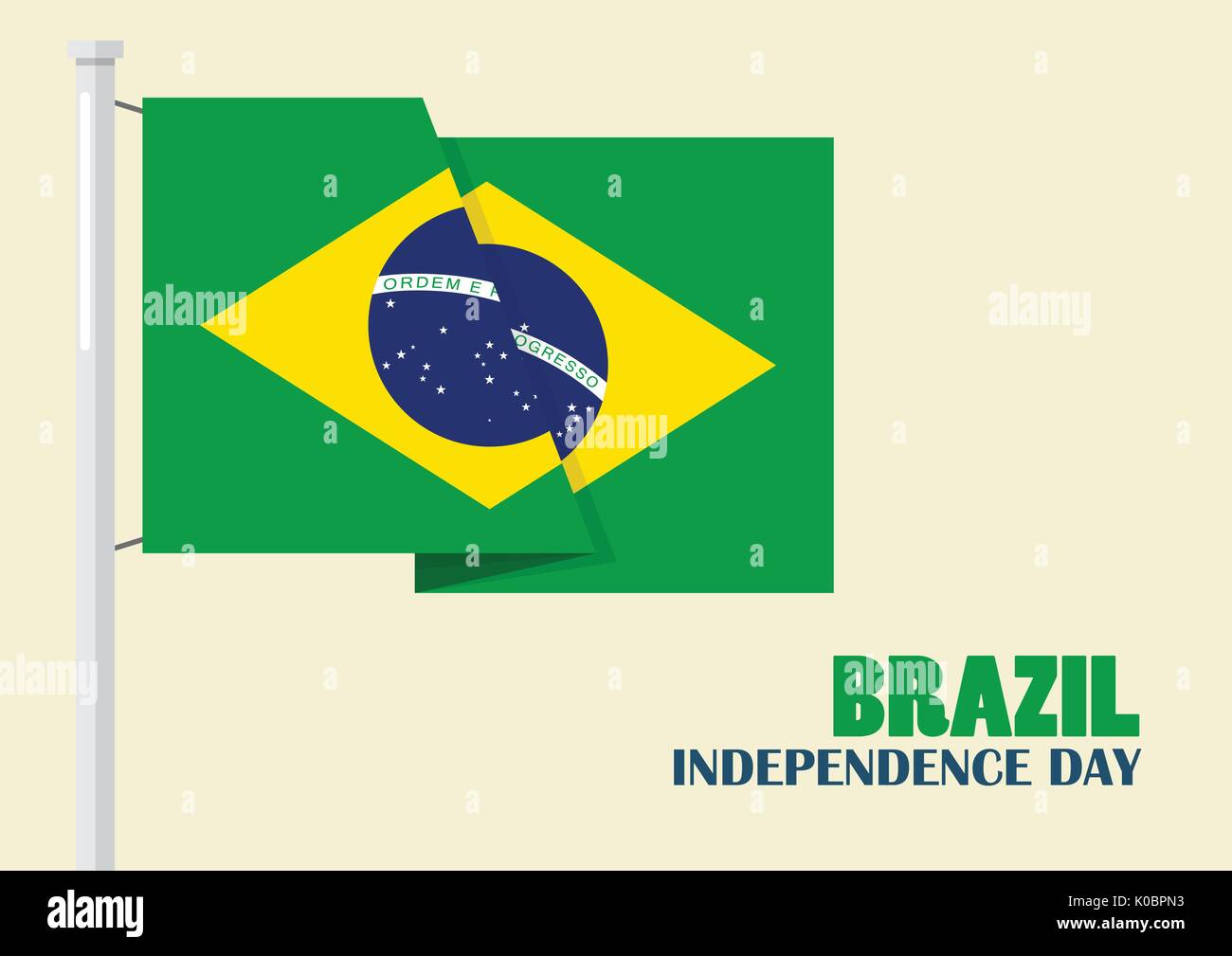 Brazil Independence Day with Brazil flag. Vector illustration Stock ...