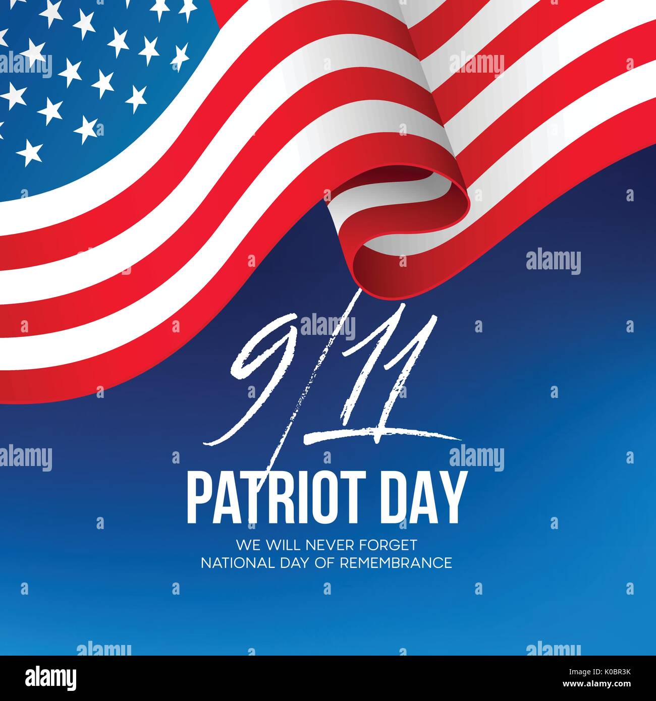 September 11, 2001 Patriot Day background. We Will Never Forget. background. Vector illustration Stock Vector