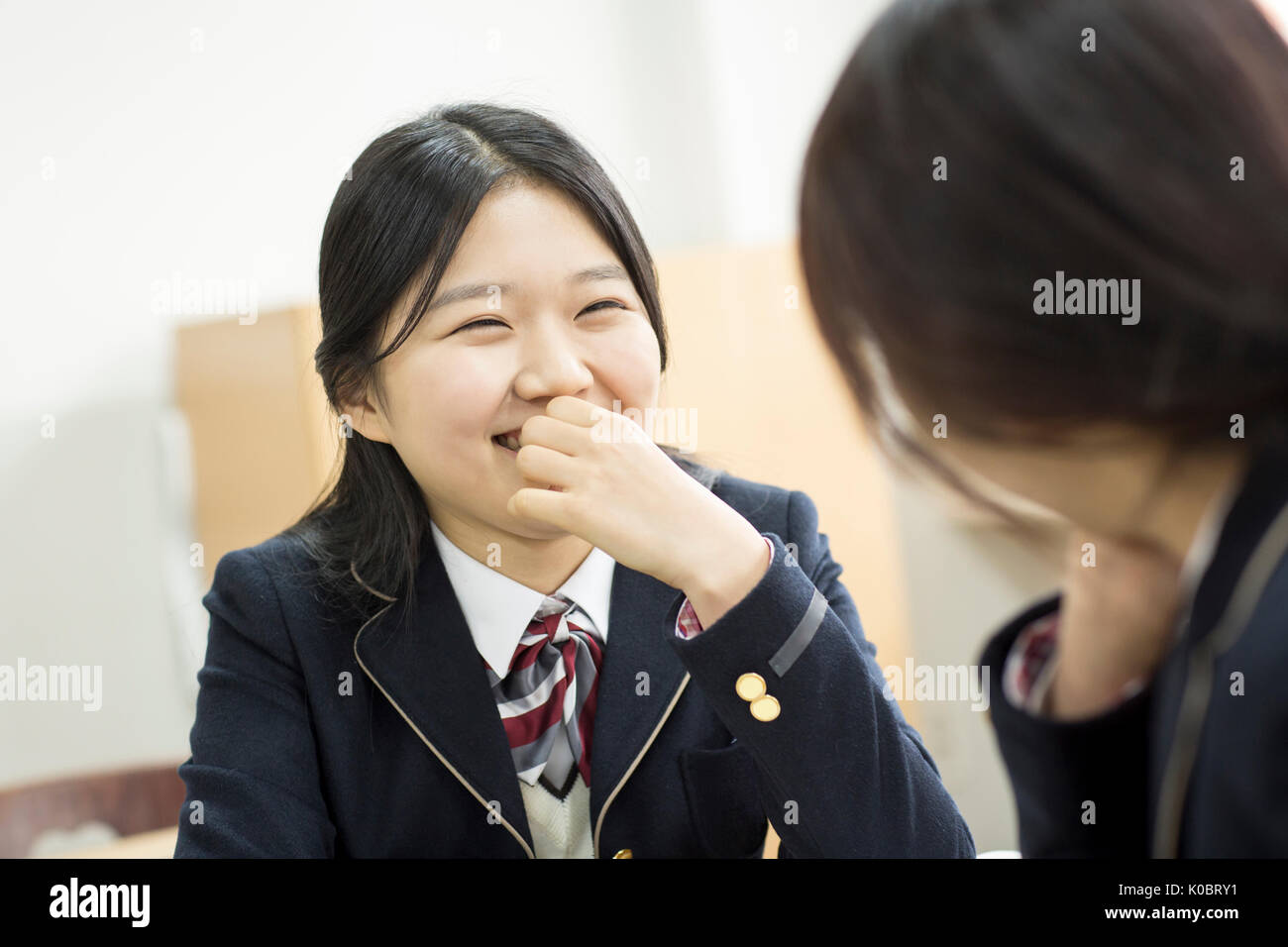 Smiling korean schoolgirl hi-res stock photography and images - Alamy