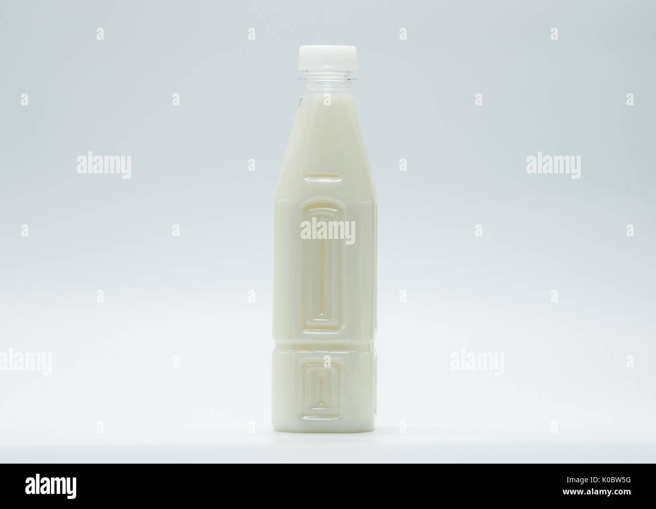 Soy milk in plastic bottle with good design isolated on white