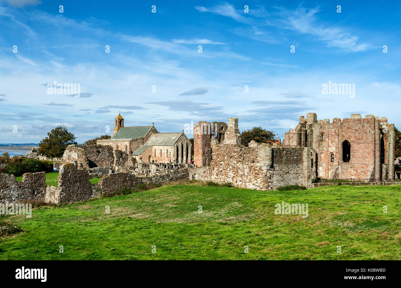 Lindisfarne Abbey Stock Photo