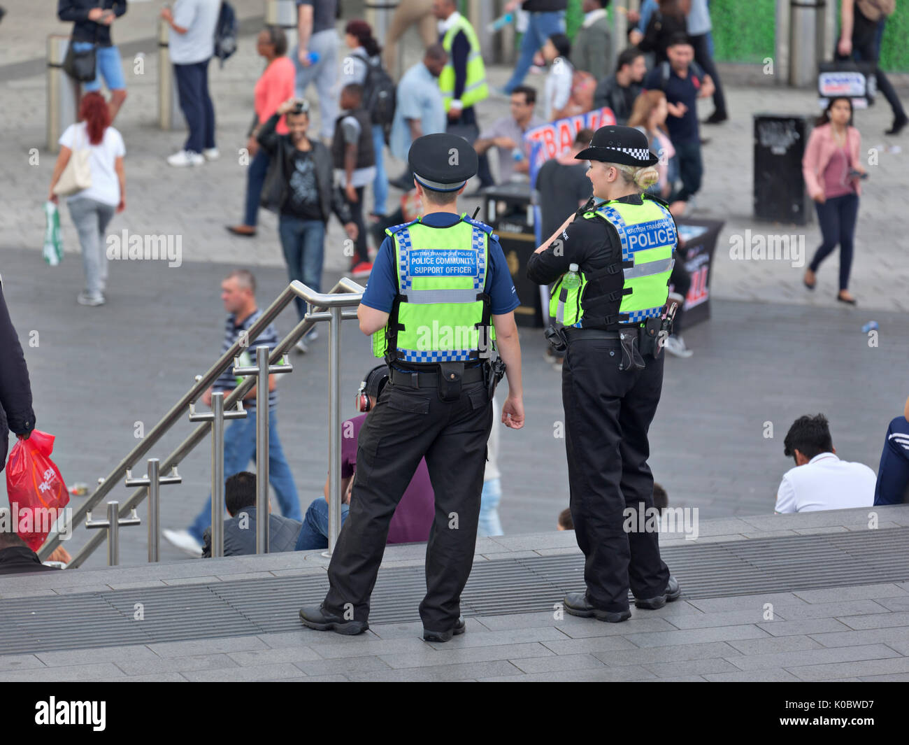 British Transport Police officers in Stratford, London Stock Photo