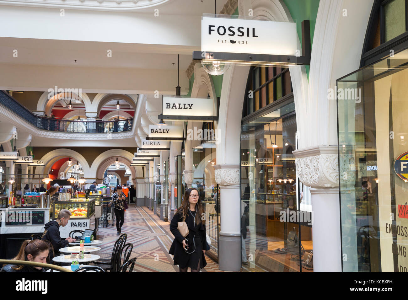 Shops and stores inside the 19th century Queen Victoria Building in George  street, Sydney,new south wales,Australia Stock Photo - Alamy