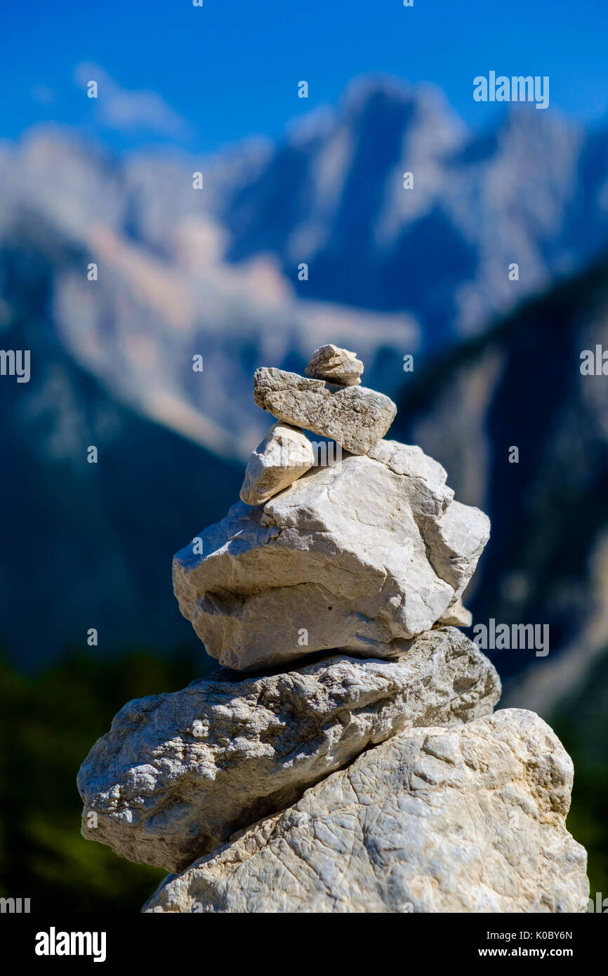 Rock sculptures at Vrsic pass. Stock Photo
