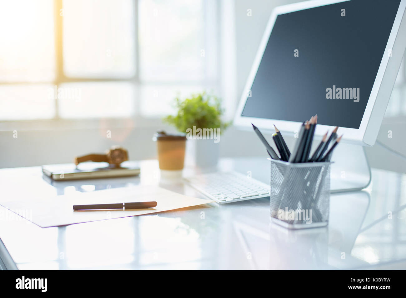 The abstract Office Desktop Stock Photo - Alamy