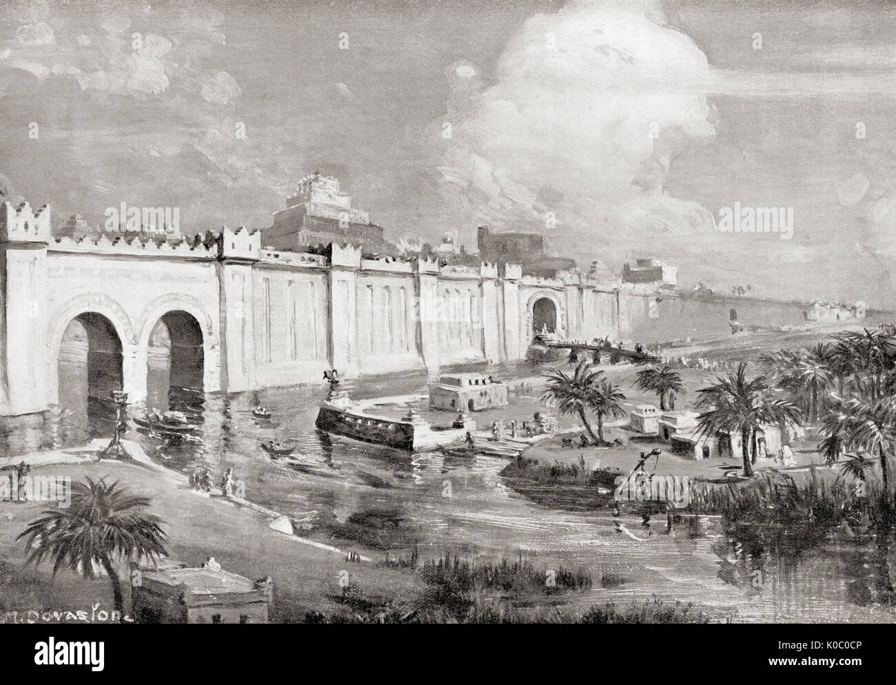 Artist's impression of Babylon restored showing the temple tower of ...