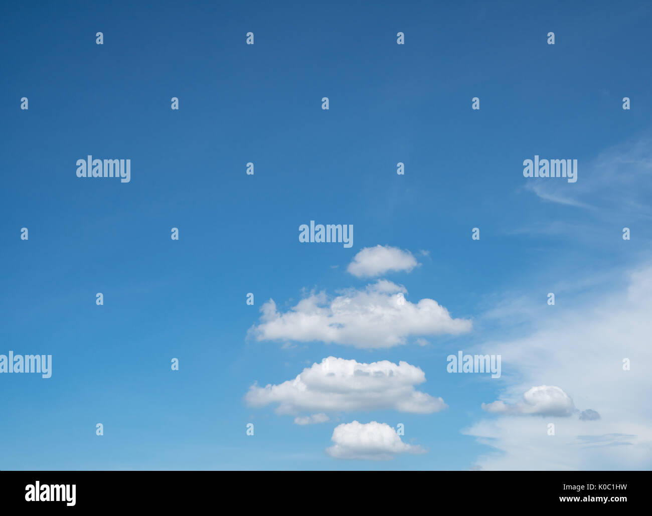 Beautiful bright blue sky fluffy white clouds hi-res stock photography ...