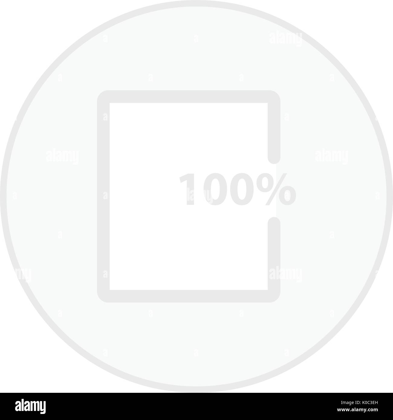 office 100 percent paper white button icon Stock Vector